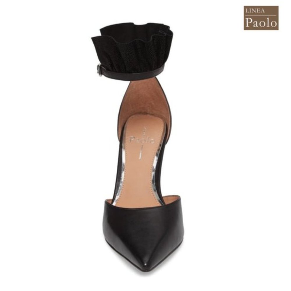 Nib Linea Paolo Pammy Ruffled Pointy Toe Pump 8.5 - image 8